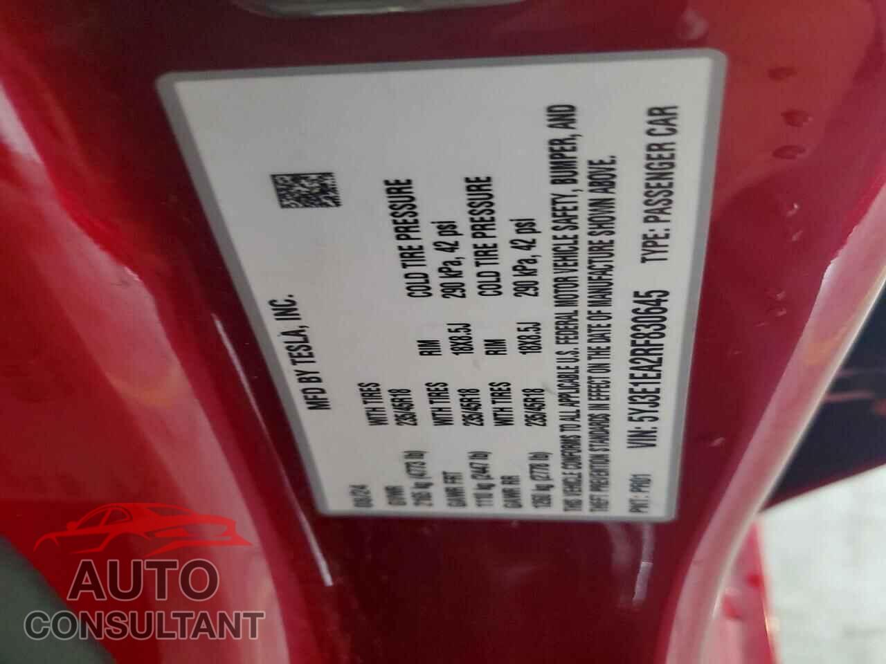 TESLA MODEL 3 2024 - 5YJ3E1EA2RF830645