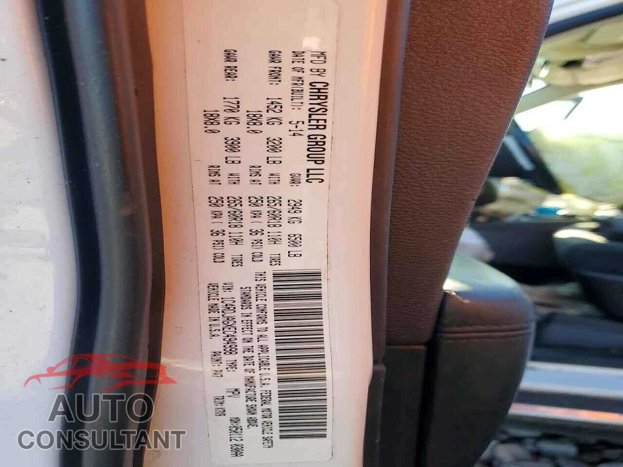 DODGE DURANGO 2014 - 1C4RDJAGXEC494998