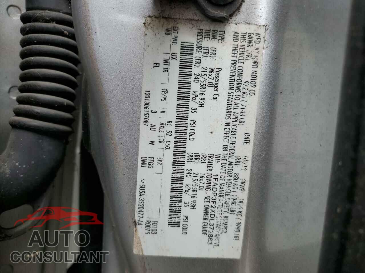 FORD FOCUS 2013 - 1FADP3F2XDL372883