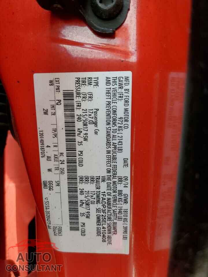 FORD FOCUS 2014 - 1FADP3F25EL410408