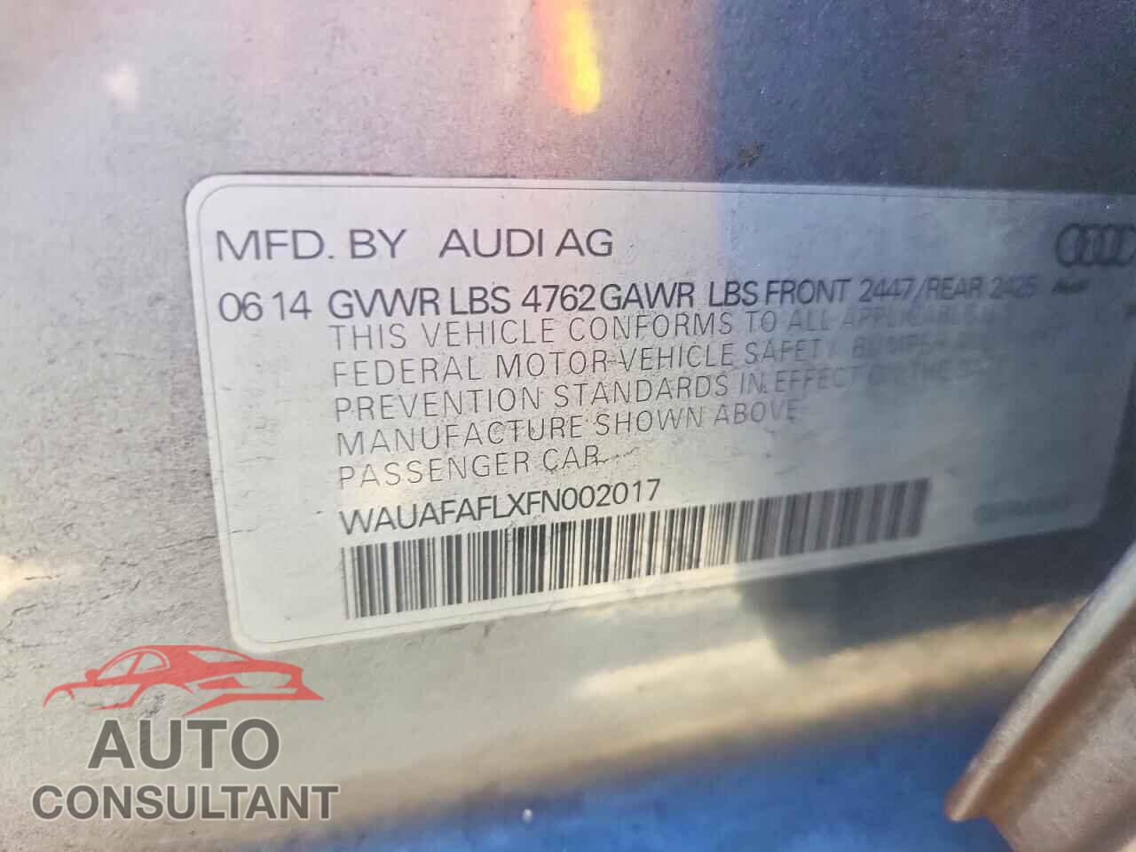 AUDI A4 2015 - WAUAFAFLXFN002017