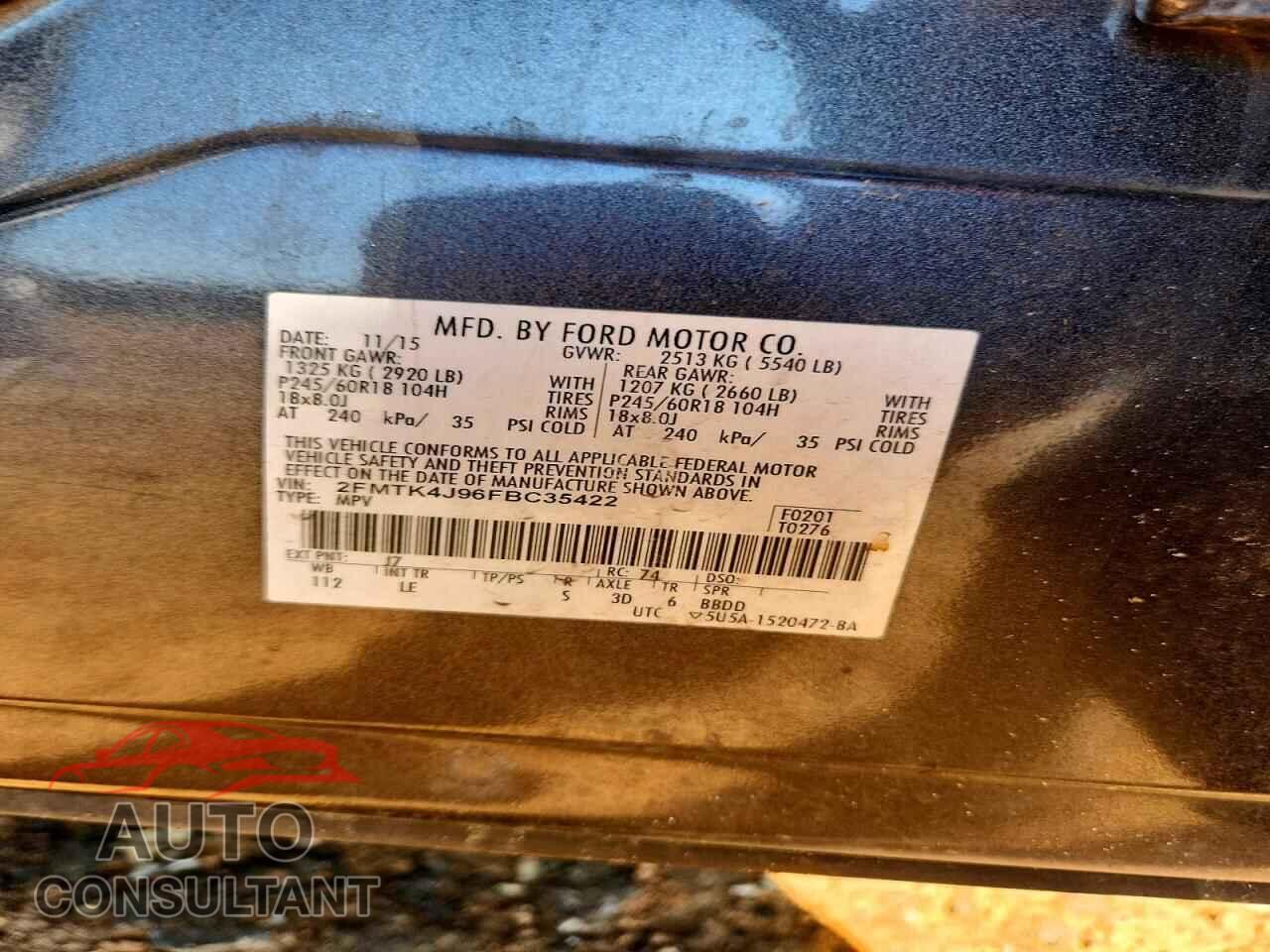 FORD EDGE 2015 - 2FMTK4J96FBC35422