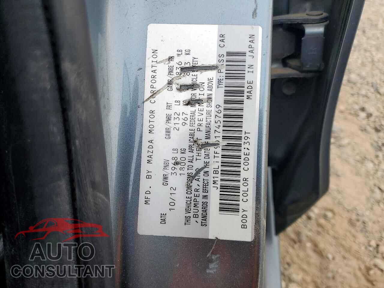 MAZDA 3 2013 - JM1BL1TF9D1745769