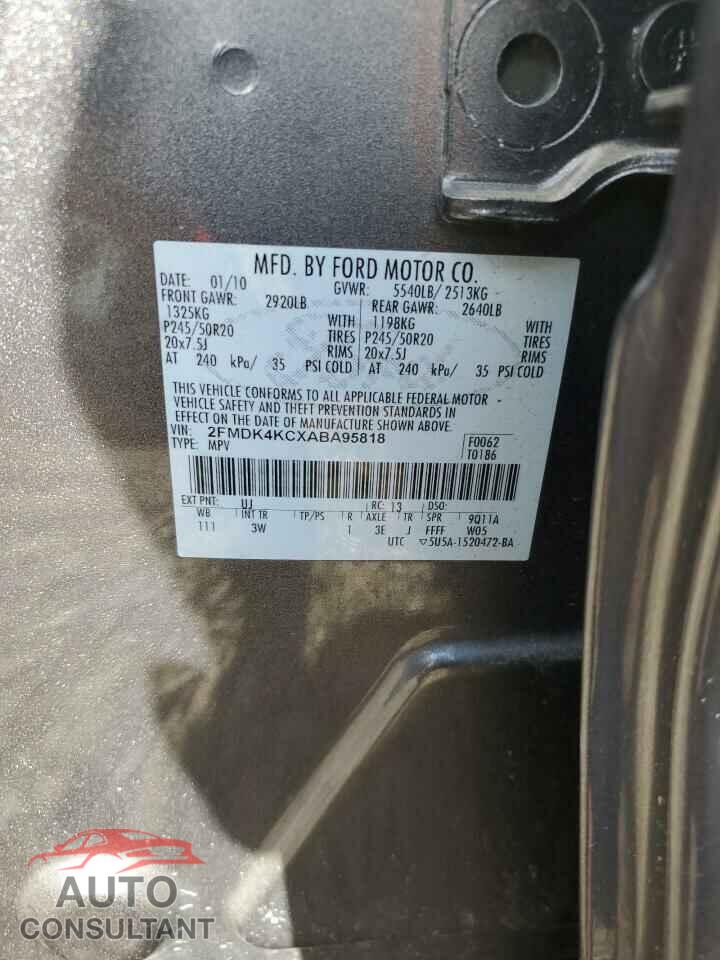 FORD EDGE 2010 - 2FMDK4KCXABA95818
