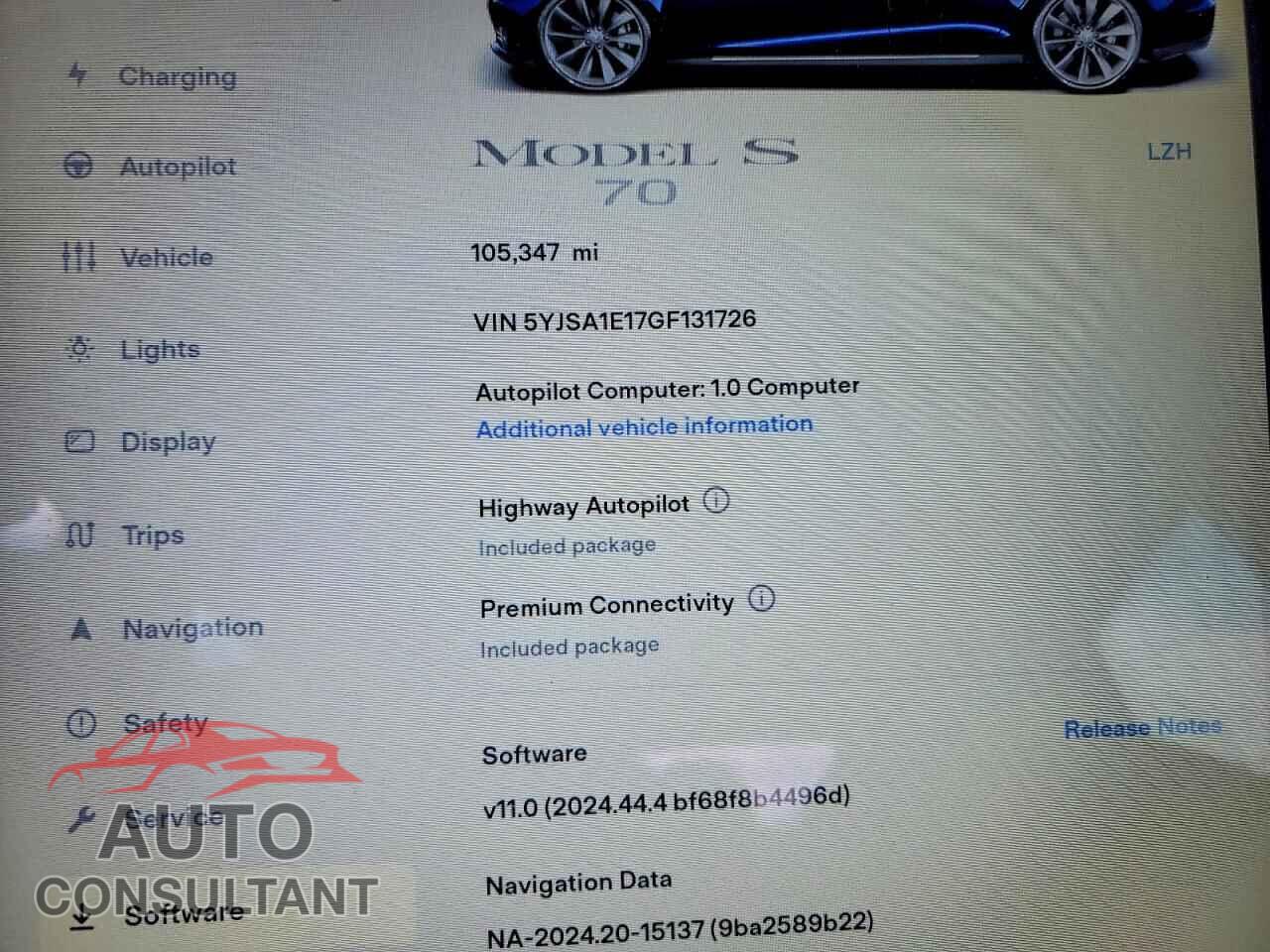 TESLA MODEL S 2016 - 5YJSA1E17GF131726