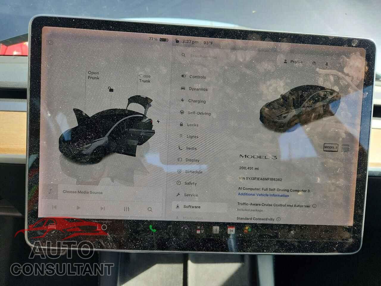 TESLA MODEL 3 2022 - 5YJ3E1EA8NF188362