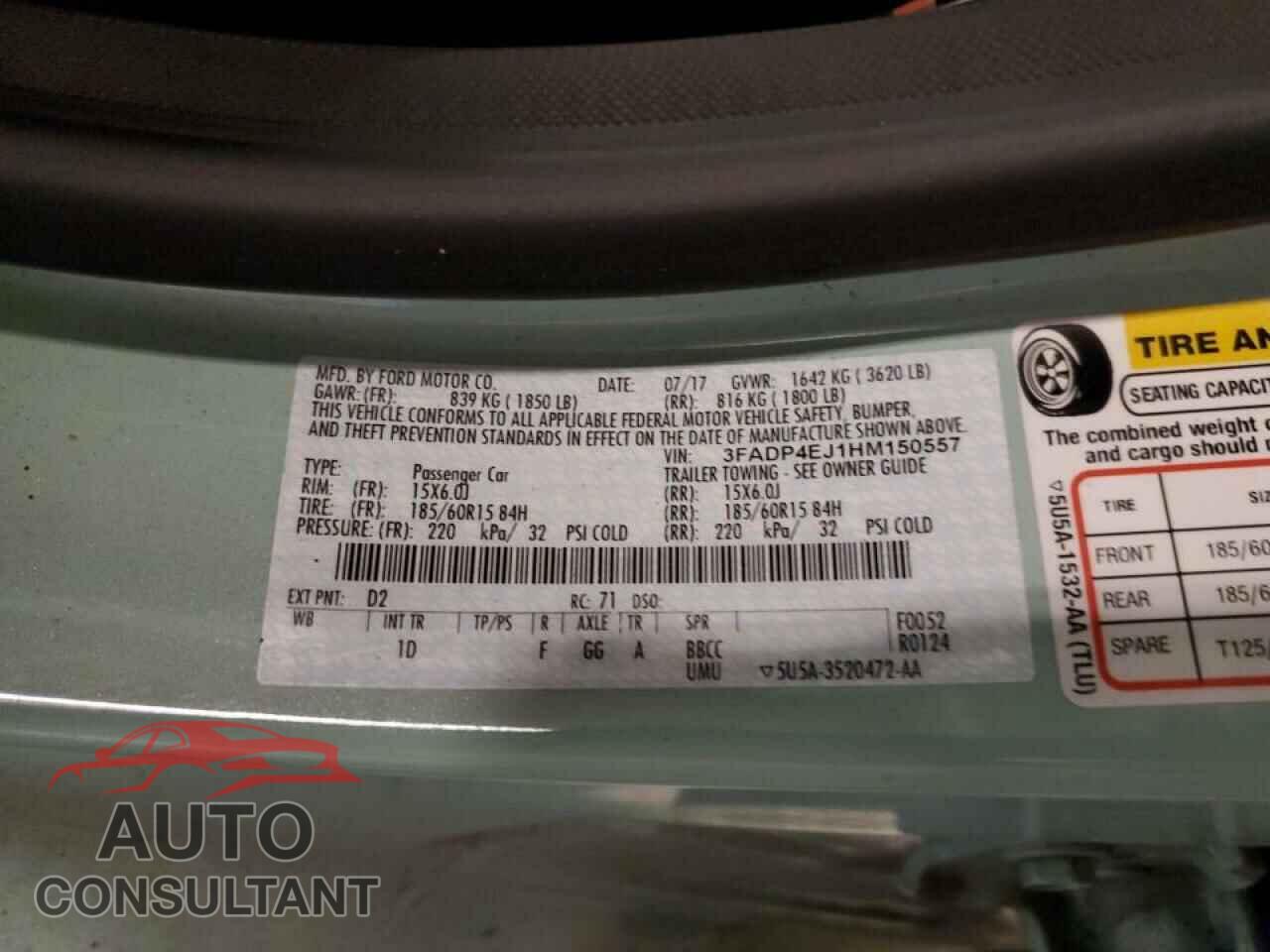 FORD FIESTA 2017 - 3FADP4EJ1HM150557
