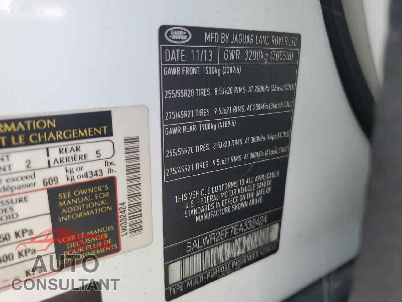 LAND ROVER RANGEROVER 2014 - SALWR2EF7EA332424