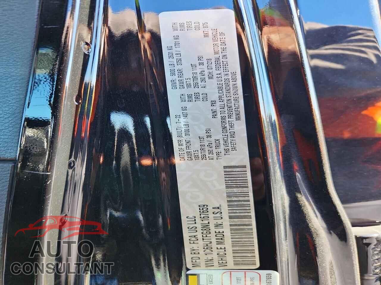 JEEP GLADIATOR 2022 - 1C6HJTFG8NL167659