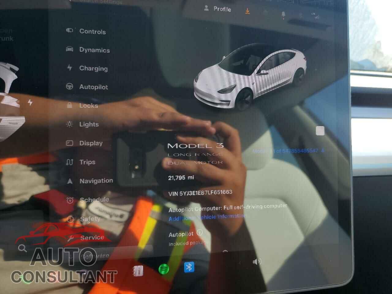 TESLA MODEL 3 2020 - 5YJ3E1EB7LF651663