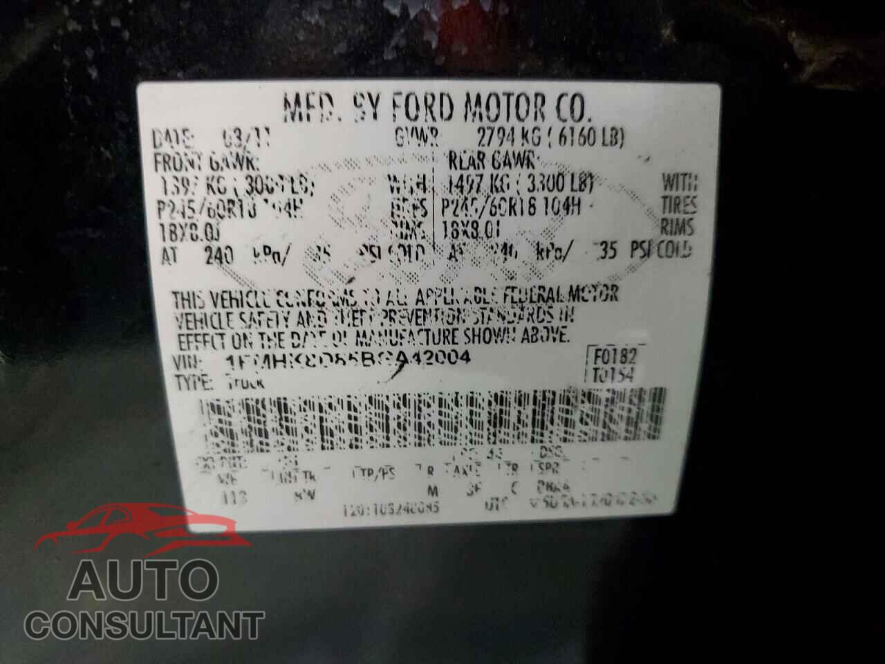 FORD EXPLORER 2011 - 1FMHK8D85BGA42004