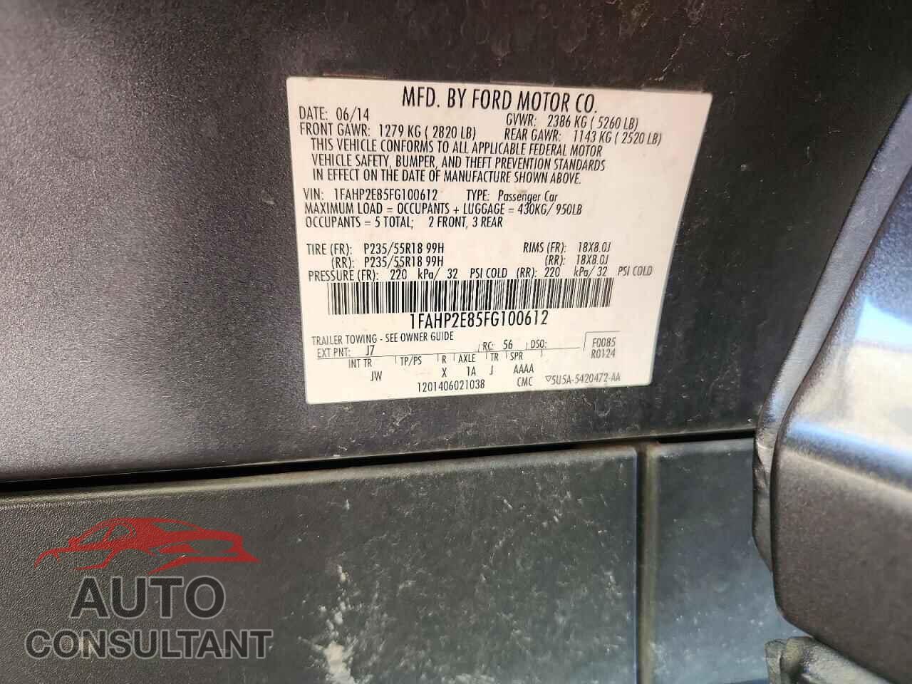 FORD TAURUS 2015 - 1FAHP2E85FG100612
