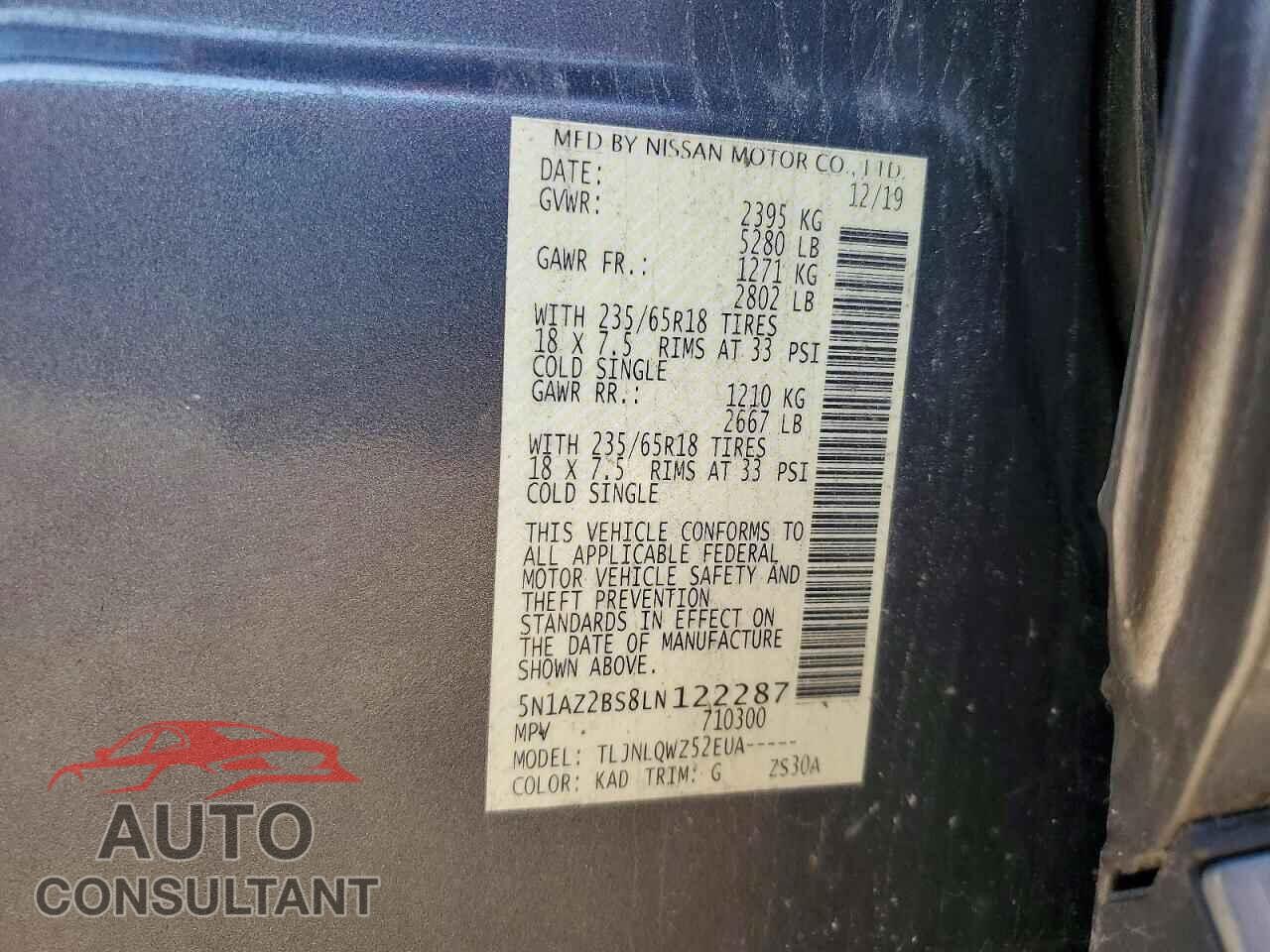 NISSAN MURANO 2020 - 5N1AZ2BS8LN122287