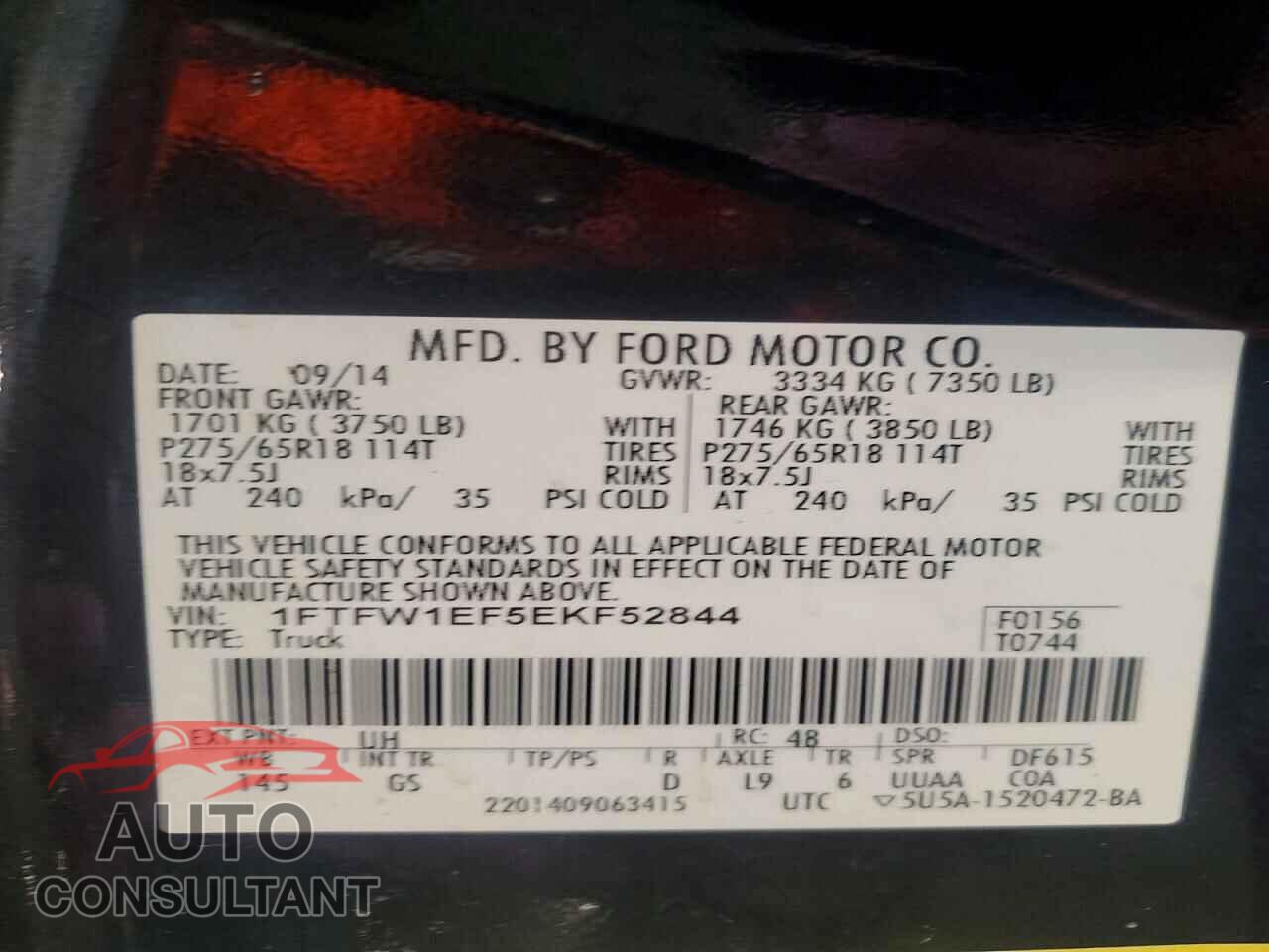 FORD F150 2014 - 1FTFW1EF5EKF52844