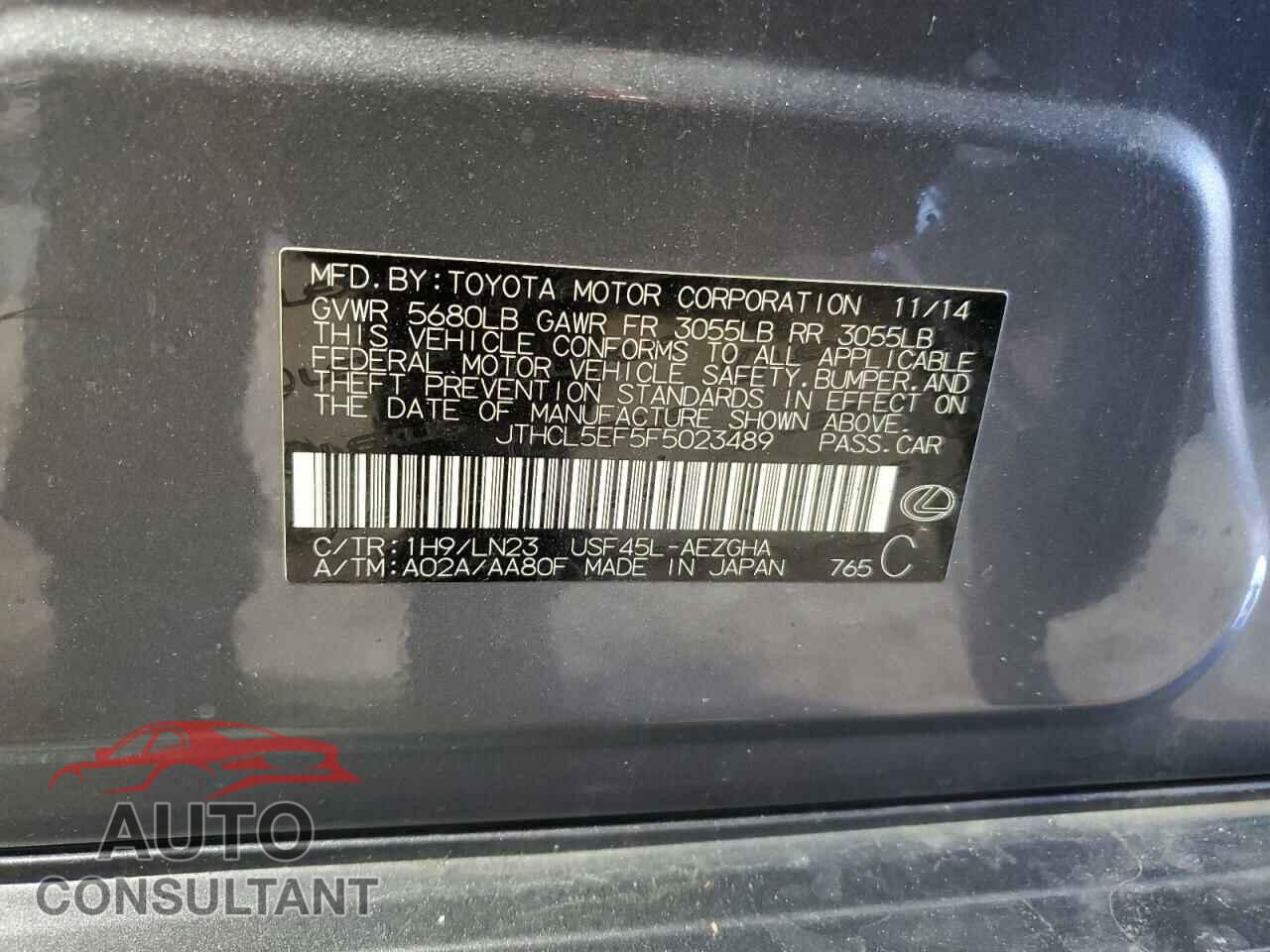 LEXUS LS460 2015 - JTHCL5EF5F5023489