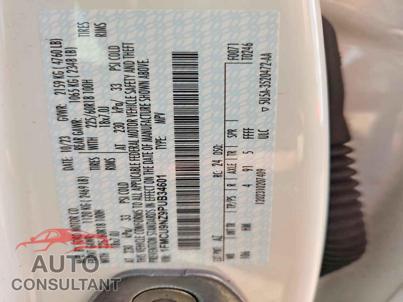 FORD ESCAPE ST 2023 - 1FMCU9NZ9PUB34601