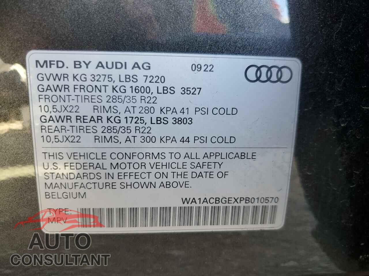 AUDI E-TRON S P 2023 - WA1ACBGEXPB010570