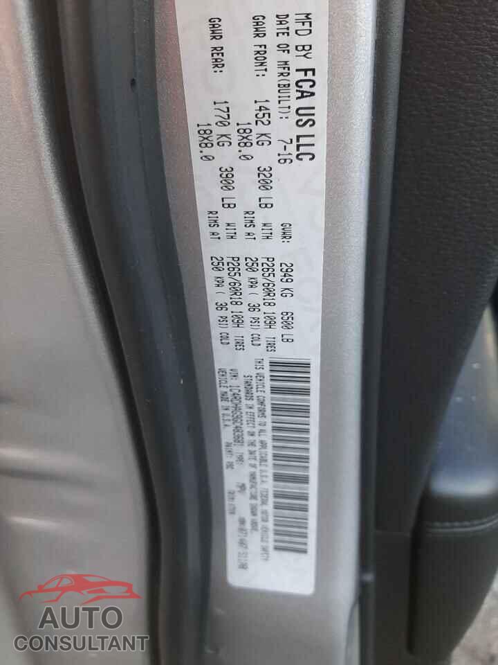 DODGE DURANGO 2016 - 1C4RDHAG9GC483681