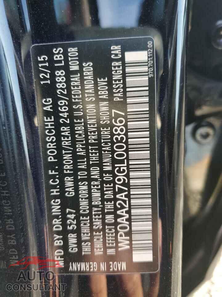 PORSCHE PANAMERA 2016 - WP0AA2A79GL003867