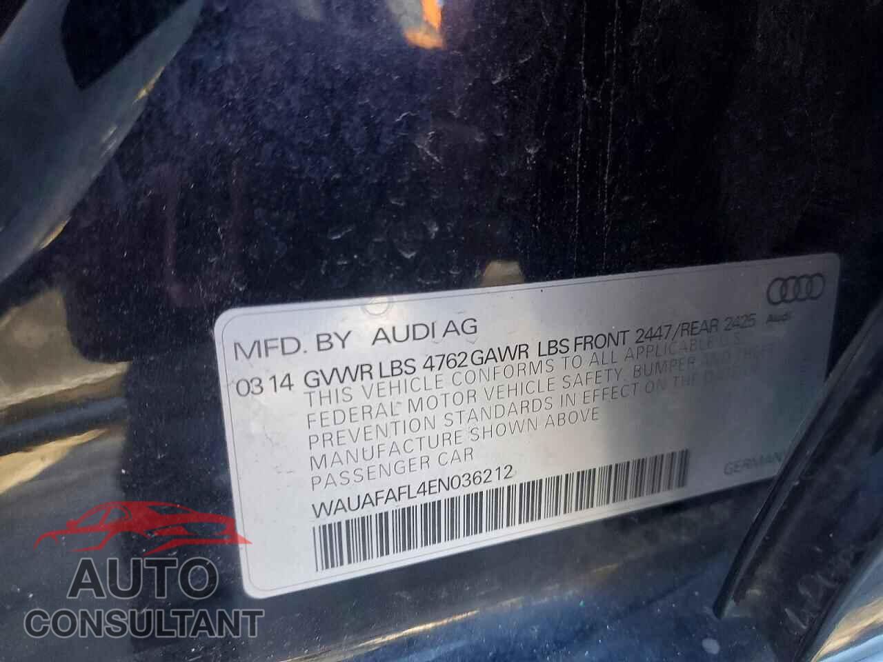 AUDI A4 2014 - WAUAFAFL4EN036212