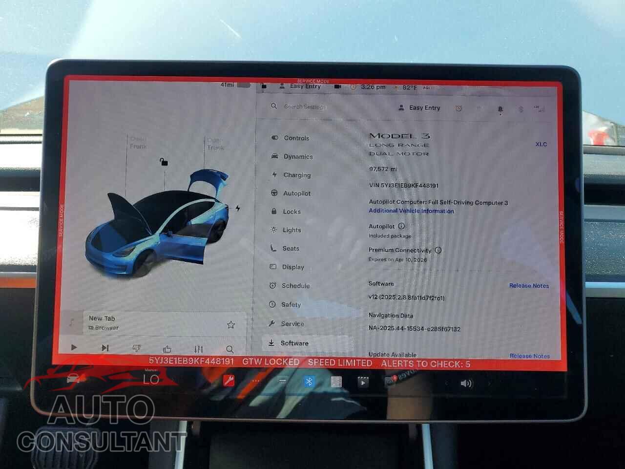 TESLA MODEL 3 2019 - 5YJ3E1EB9KF448191