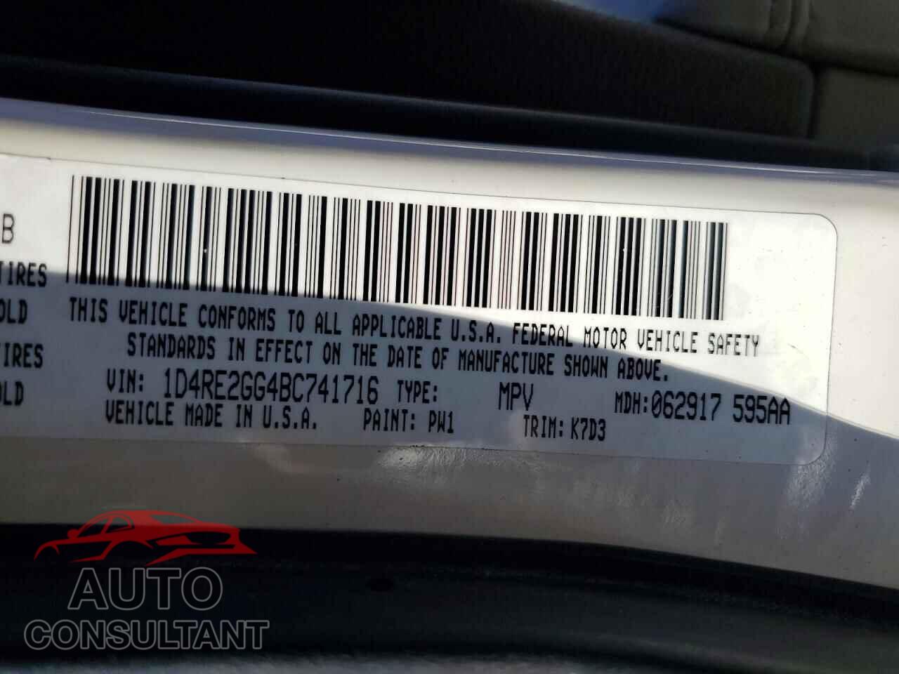 DODGE DURANGO 2011 - 1D4RE2GG4BC741716