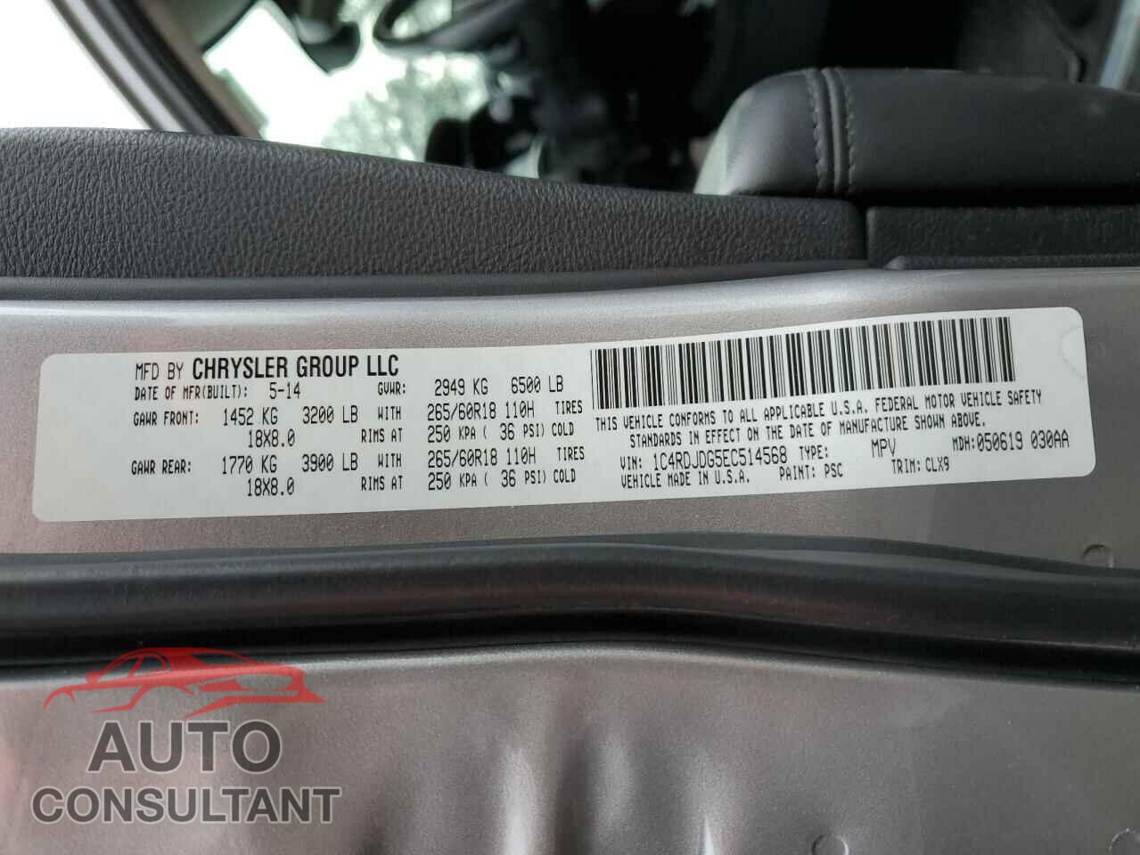 DODGE DURANGO 2014 - 1C4RDJDG5EC514568