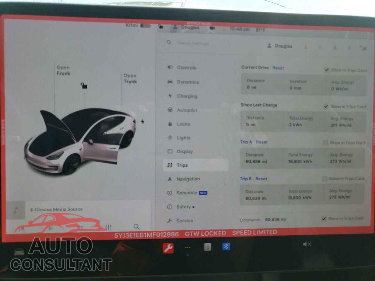 TESLA MODEL 3 2021 - 5YJ3E1EB1MF012986