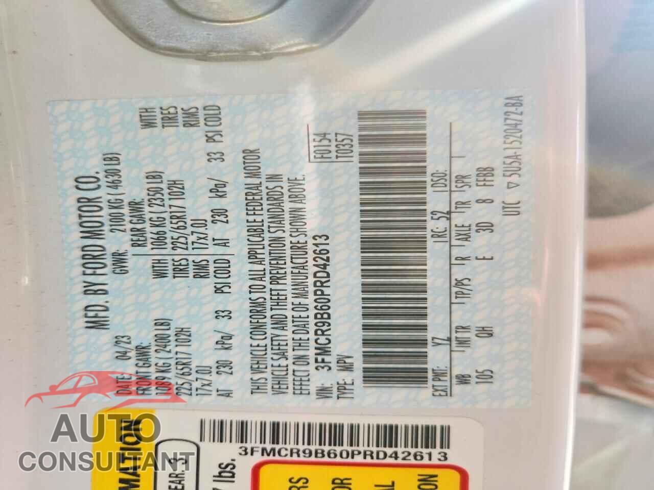 FORD BRONCO 2023 - 3FMCR9B60PRD42613