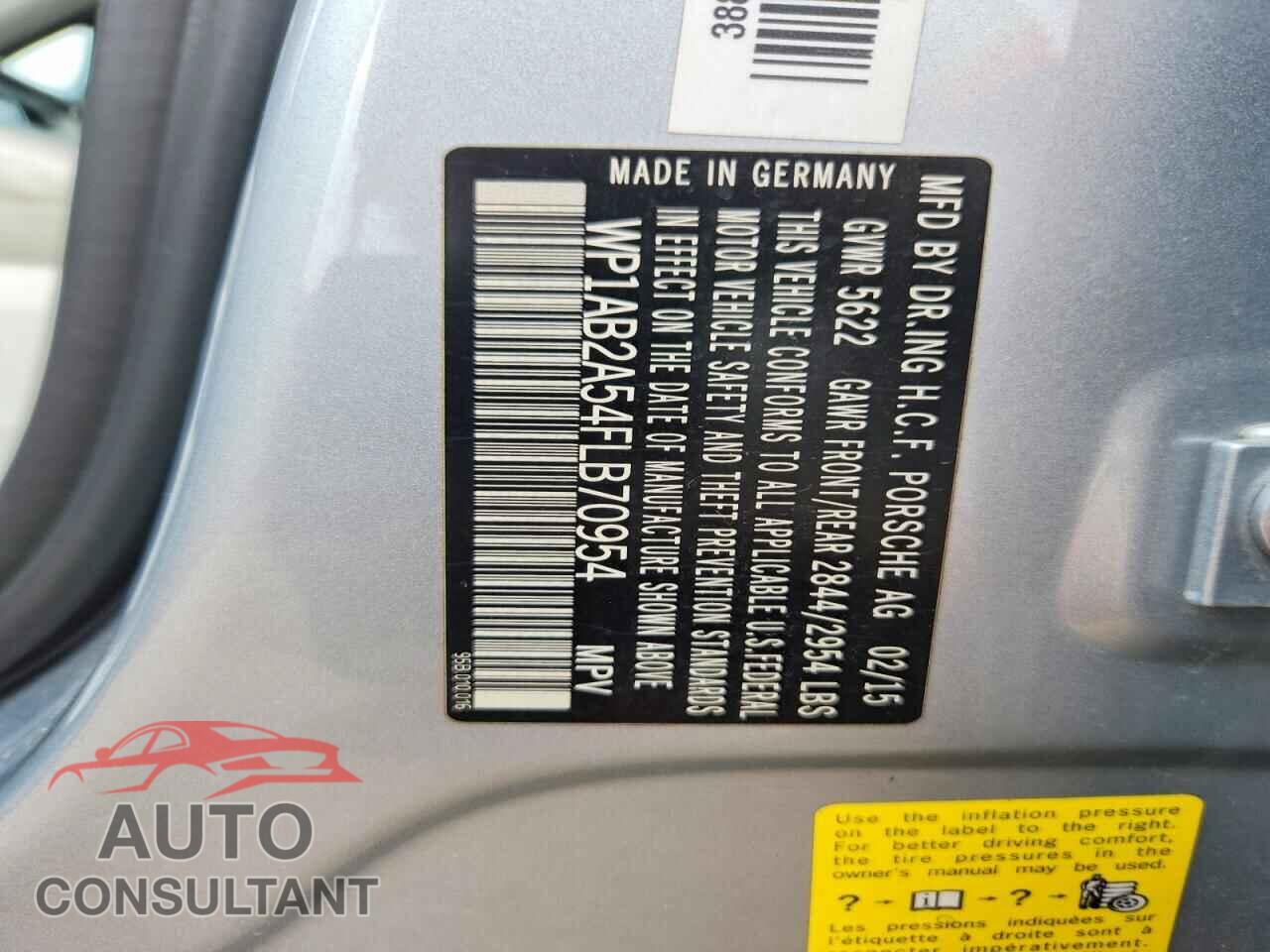 PORSCHE MACAN 2015 - WP1AB2A54FLB70954