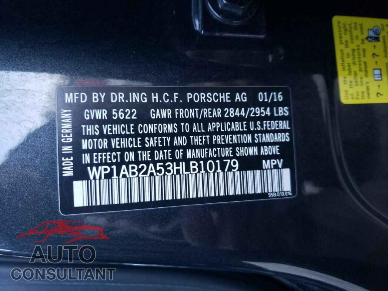 PORSCHE MACAN 2017 - WP1AB2A53HLB10179