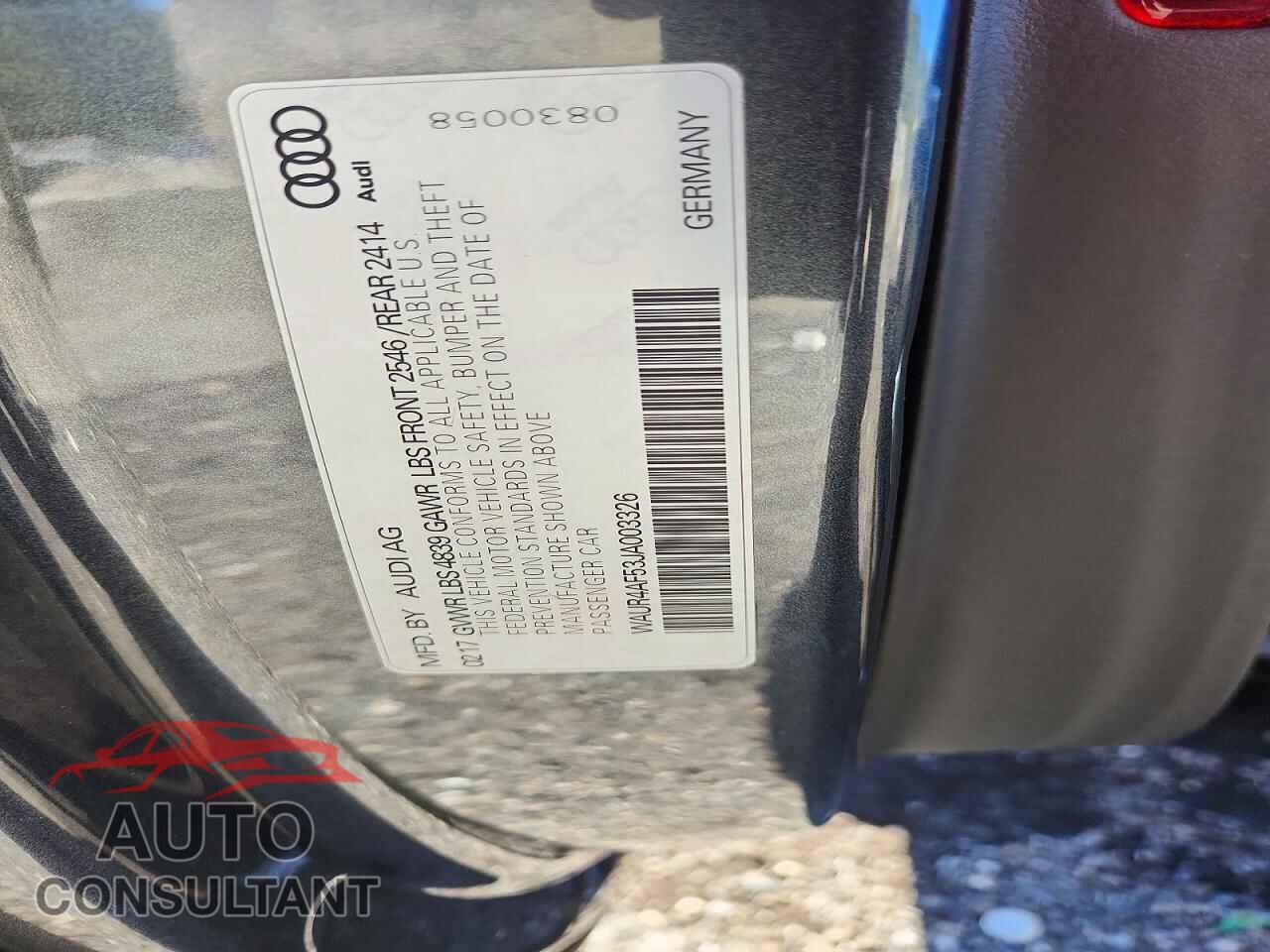 AUDI S5/RS5 2018 - WAUR4AF53JA003326