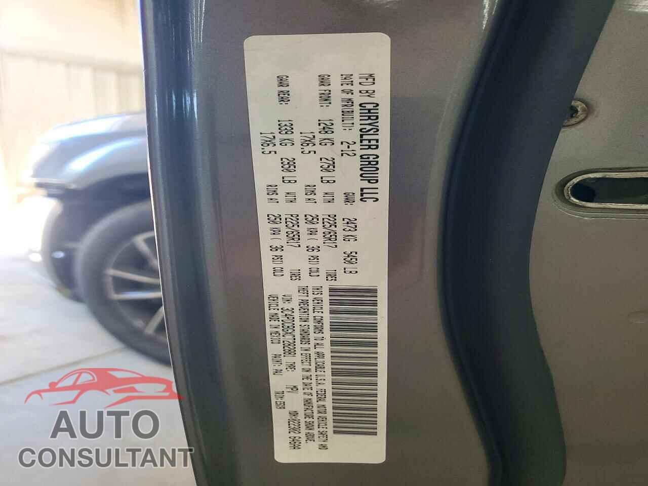 DODGE JOURNEY 2012 - 3C4PDCBGXCT282881