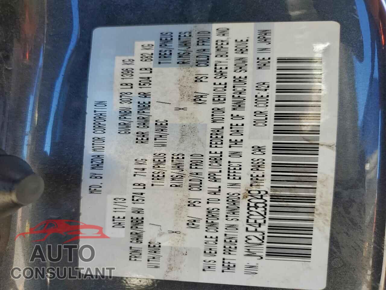 MAZDA MX5 2014 - JM1NC2JF4E0235049
