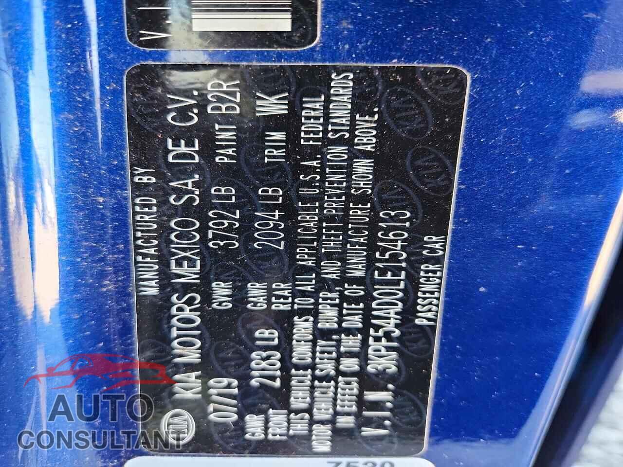 KIA FORTE 2020 - 3KPF54AD0LE154613
