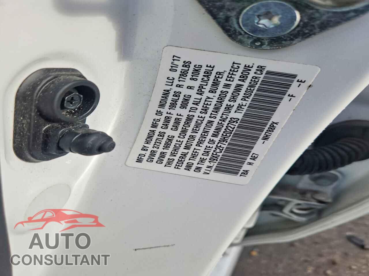 HONDA CIVIC 2017 - 19XFC2F79HE022793