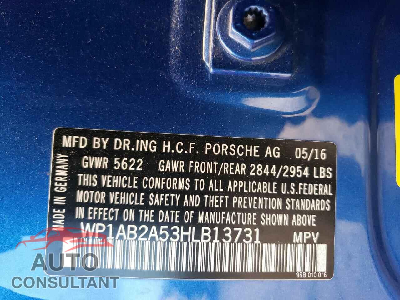 PORSCHE MACAN 2017 - WP1AB2A53HLB13731