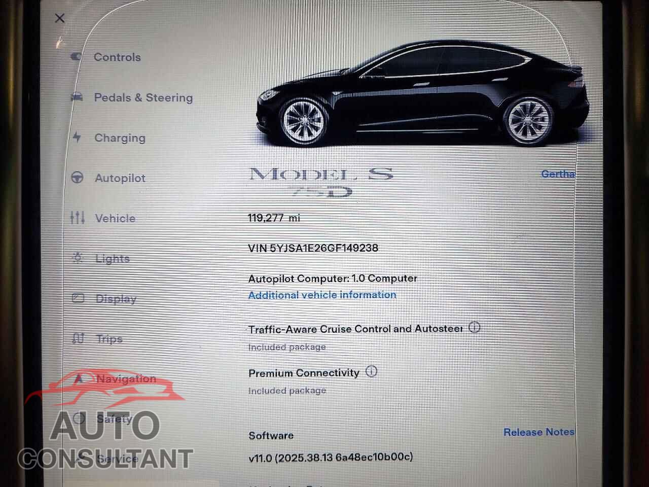 TESLA MODEL S 2016 - 5YJSA1E26GF149238
