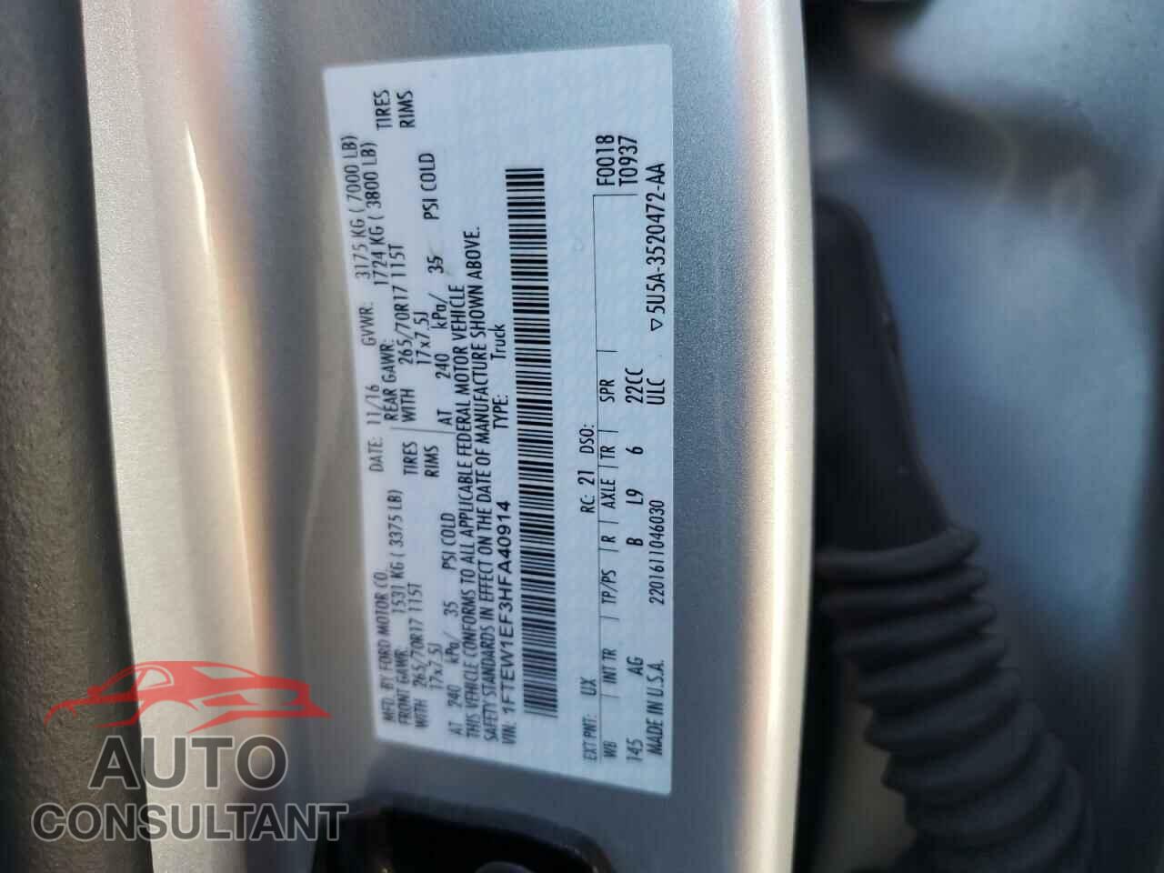 FORD F-150 2017 - 1FTEW1EF3HFA40914