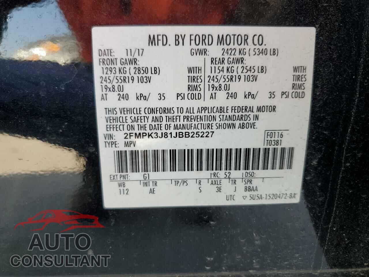 FORD EDGE 2018 - 2FMPK3J81JBB25227