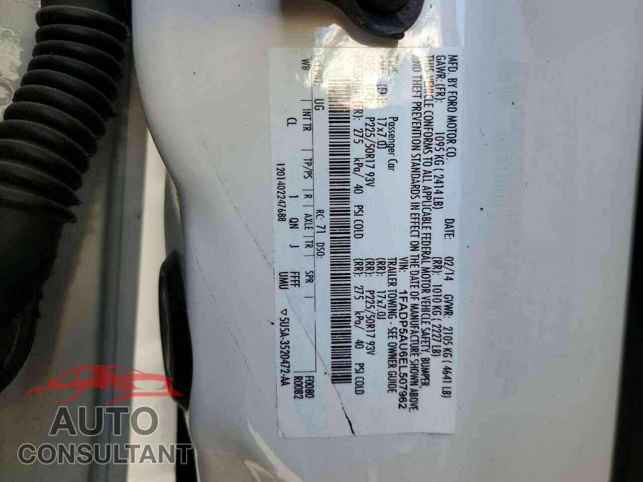 FORD CMAX 2014 - 1FADP5AU6EL507962