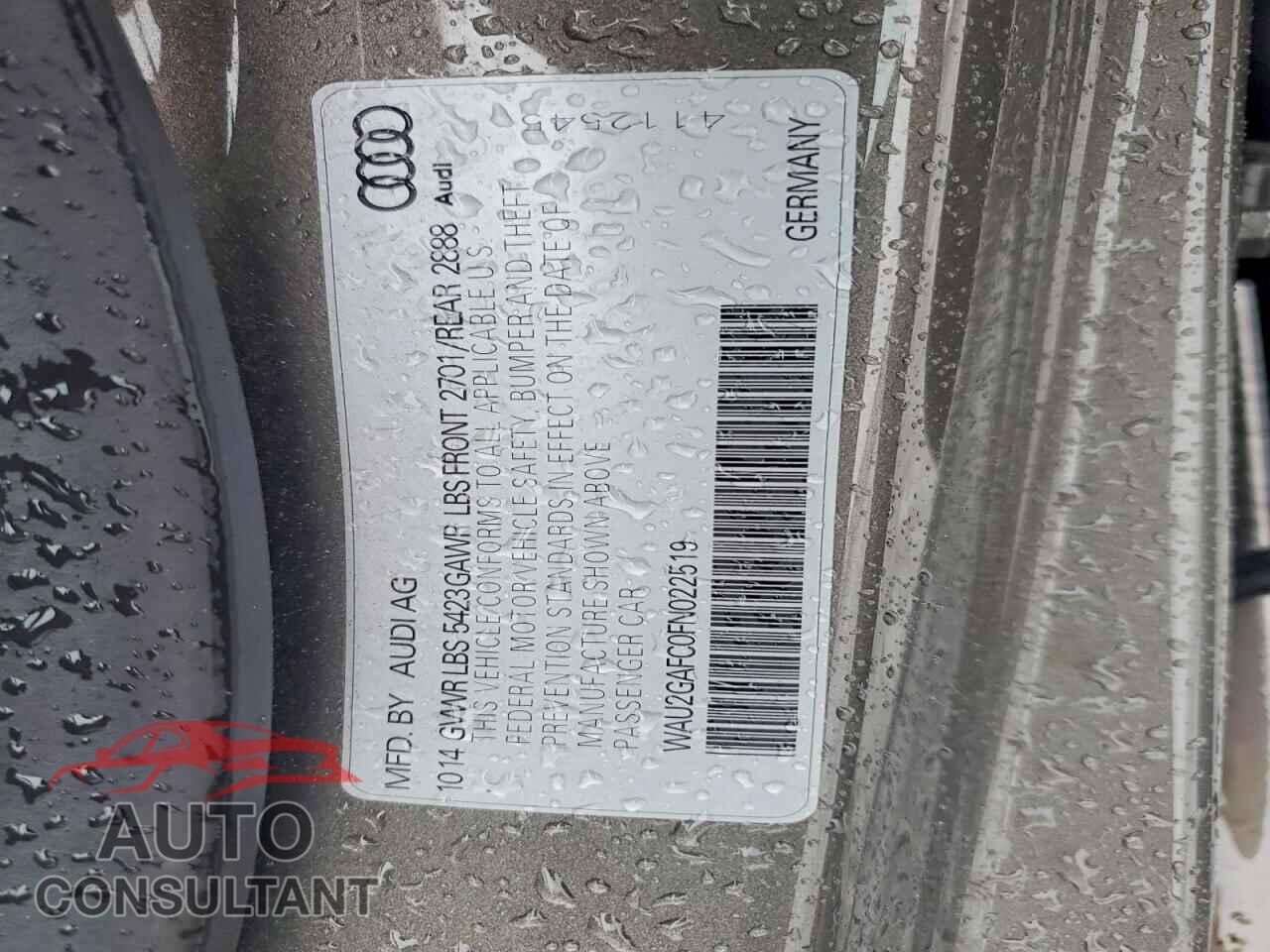 AUDI A7 2015 - WAU2GAFC0FN022519