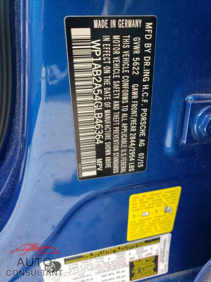 PORSCHE MACAN 2016 - WP1AB2A54GLB46364