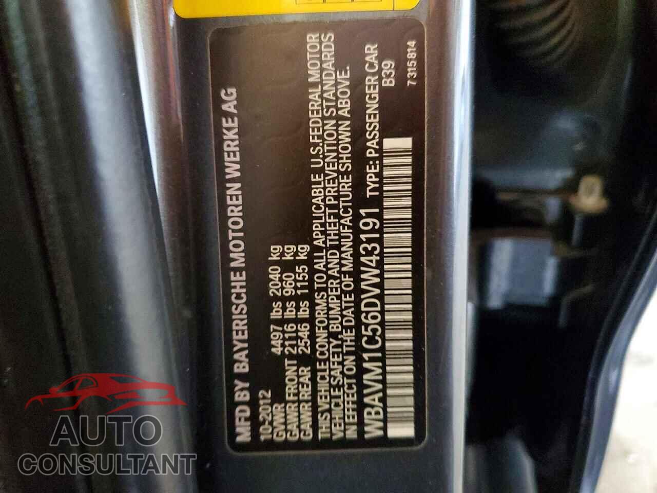 BMW X1 2013 - WBAVM1C56DVW43191