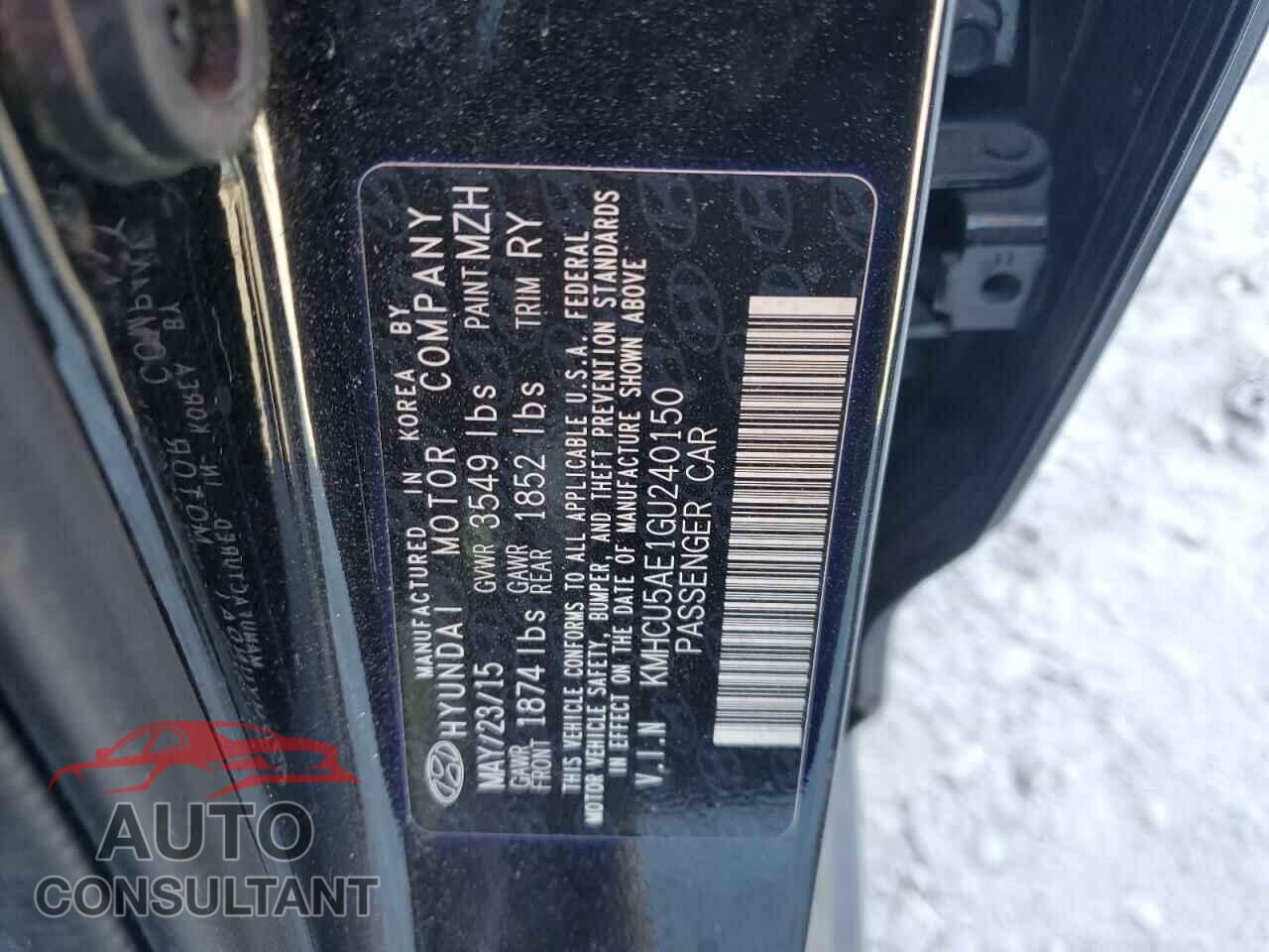 HYUNDAI ACCENT 2016 - KMHCU5AE1GU240150