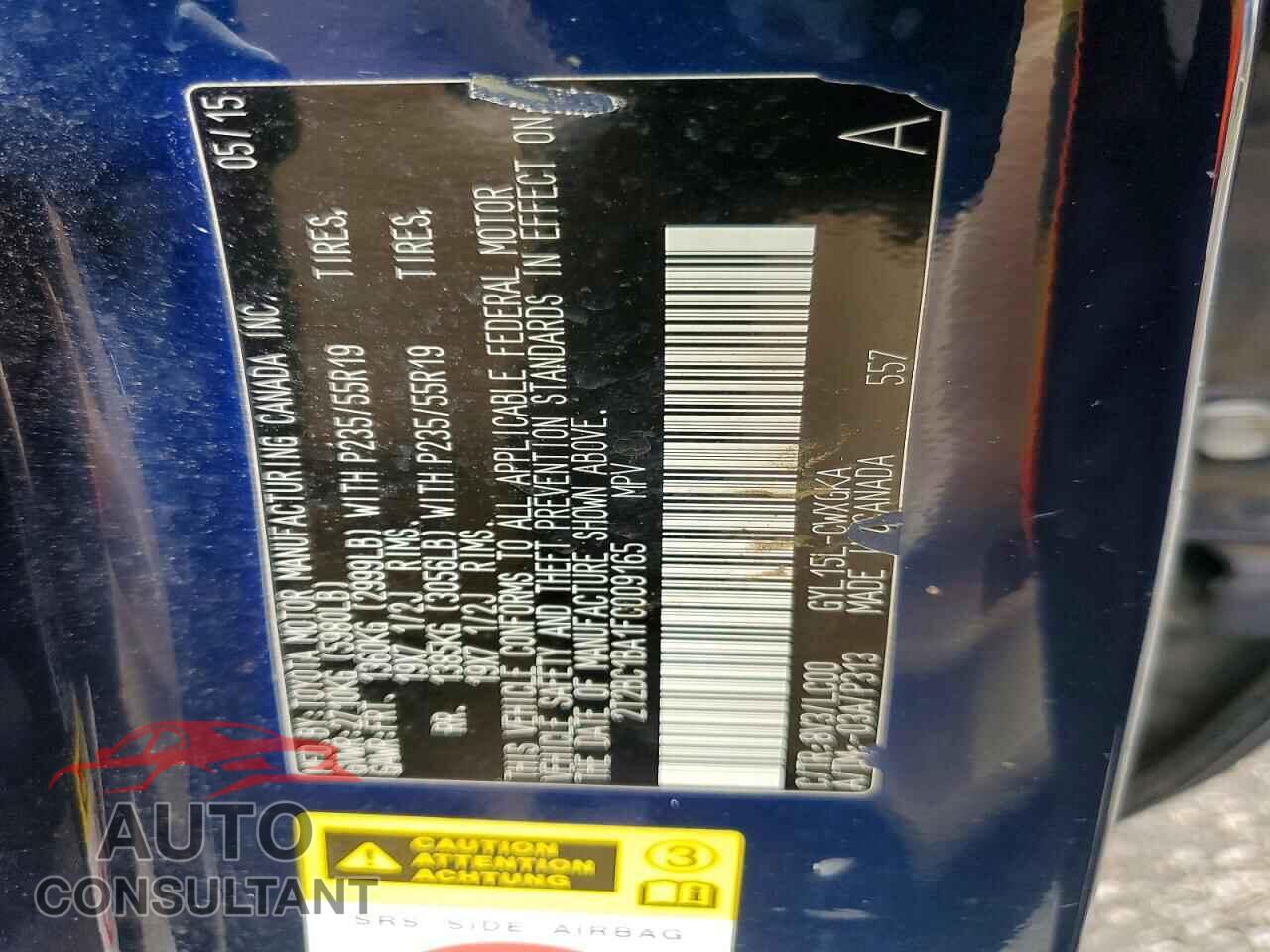 LEXUS RX450 2015 - 2T2BC1BA1FC009165