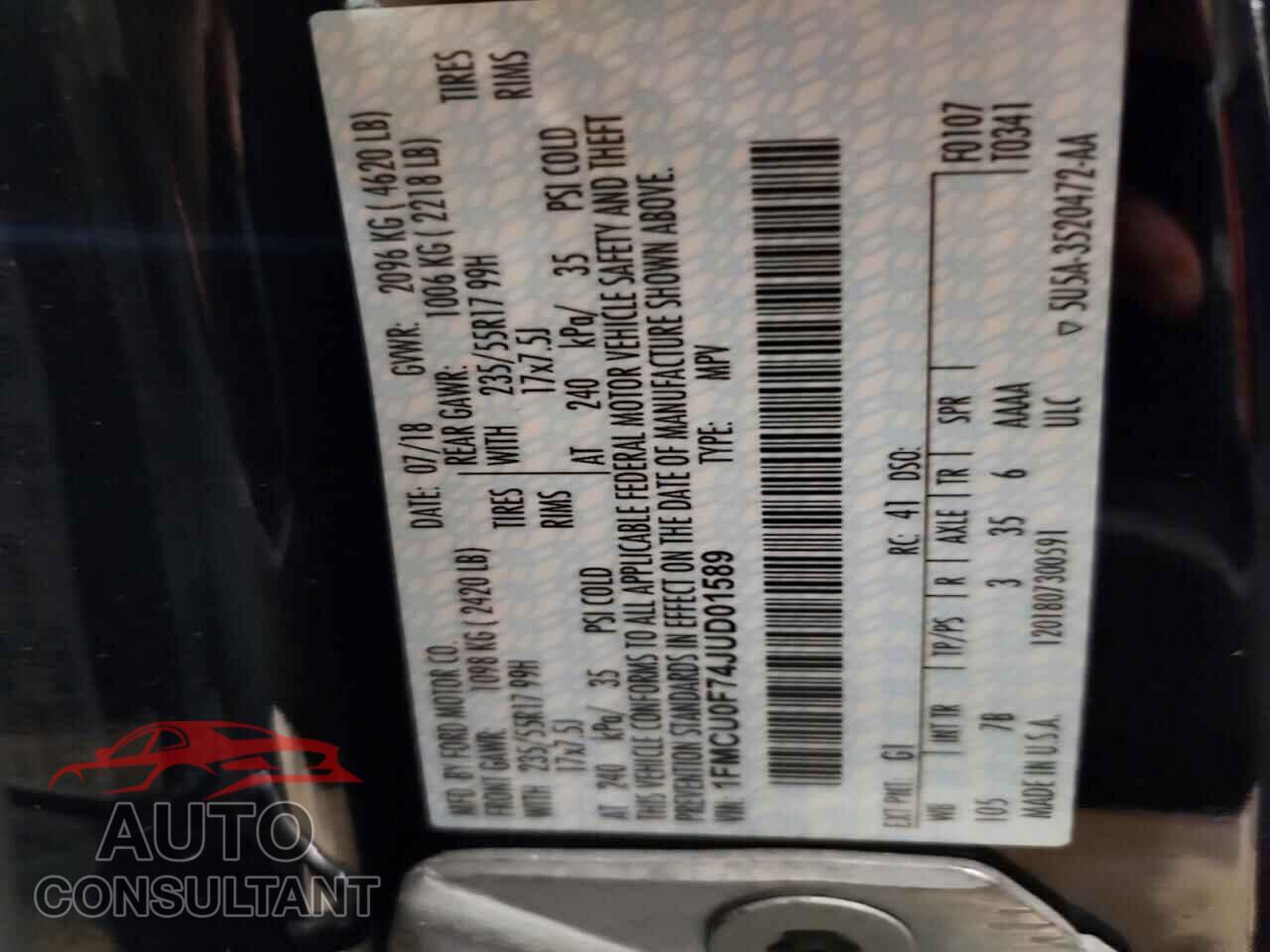 FORD ESCAPE 2018 - 1FMCU0F74JUD01589