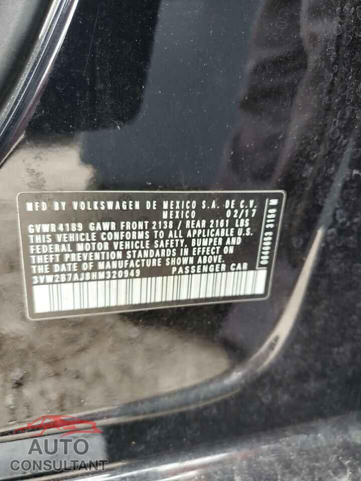 VOLKSWAGEN JETTA 2017 - 3VW2B7AJ8HM320949