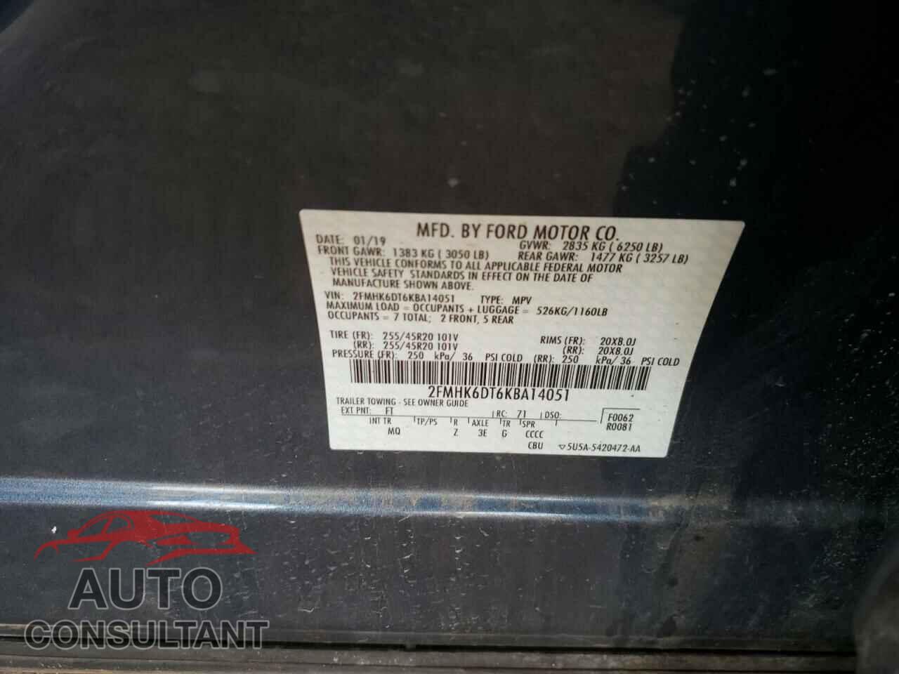FORD FLEX 2019 - 2FMHK6DT6KBA14051