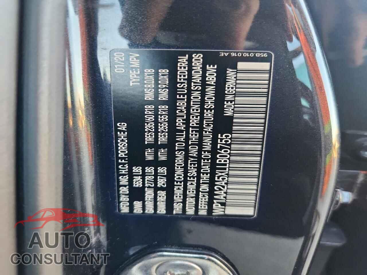 PORSCHE MACAN 2020 - WP1AA2A5XLLB06755